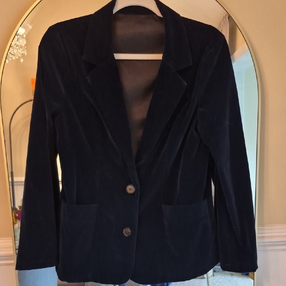 Navy Velvet Blazer